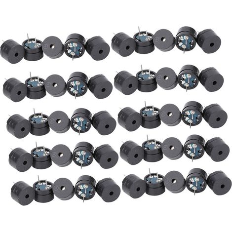 Lot de 50 buzzers passifs électromagnétiques 16 ohms AC 2 kHz 3 V 5 V 9 V 12 V (1/5)