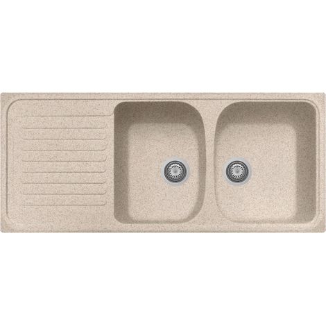 Lavello composito cucina Plados HR1162 due vasche con scolapiatti - UG94 Avena