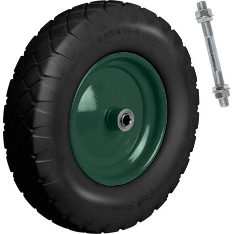 Ruota per carriola tubeless 4.00-8 Humberg nera e verde (1/5)