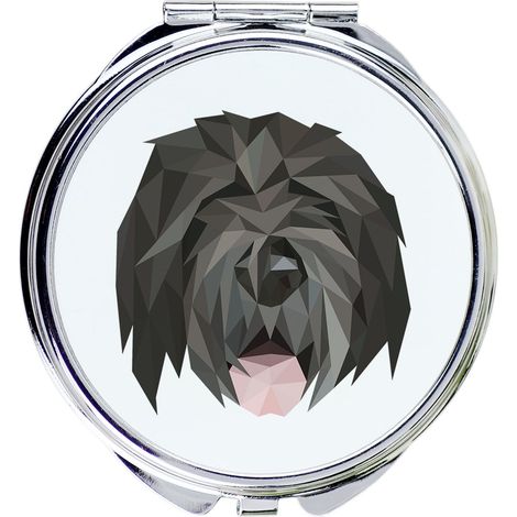Terrier nero russo - uno specchio con foto e iscrizione geometrica di Art-Dog (1/3)