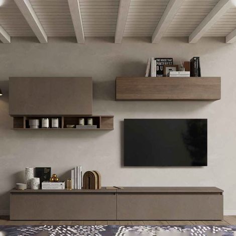 Parete attrezzata soggiorno comp 27 - Infinity BRONZO / MERCURE (1/2)