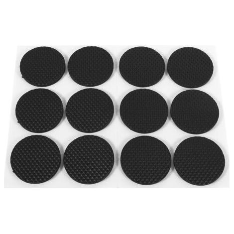 Almohadillas de goma antideslizantes para patas de mesa y silla, redondas, 12 unidades (1/4)