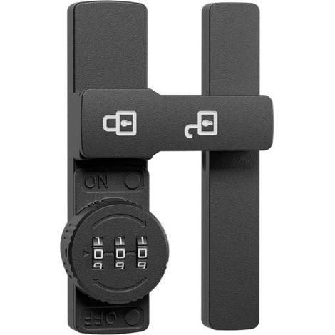 Serrure à loquet à combinaison 90/180 degrés pour porte coulissante/battante, verrou pour portail, grange, garage, abri de jardin, fenêtre, armoire, mot de passe à 3 chiffres, sans clé (noir + lumineu (1/4)