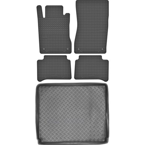 Juego de alfombrillas de goma para coche y maletero para Mercedes Clase E W211 Familiar (2003-2009).