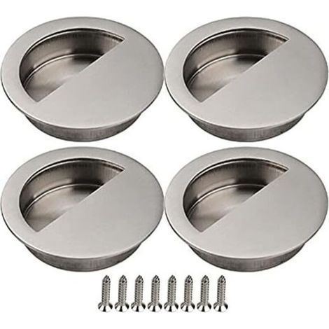 50mm Sliding Door Sliding Door Cupboard Recessed Handle Furniture Handle with Screws Sliding Door Cupboard Silver (1/5)