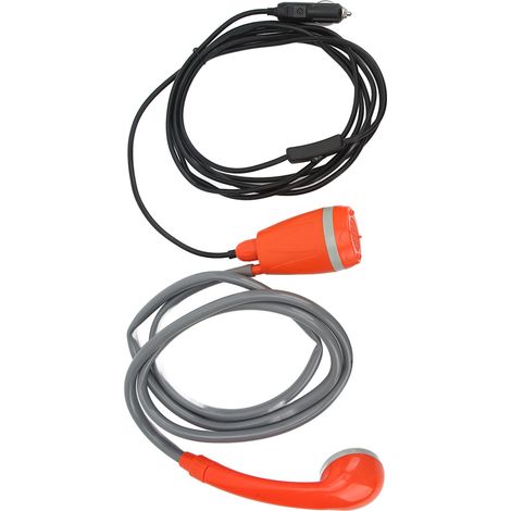 Pommeau de douche portable à pompe extérieure 3,5 L/min avec adaptateur allume-cigare pour le camping, la randonnée et le lavage de voiture (1/5)