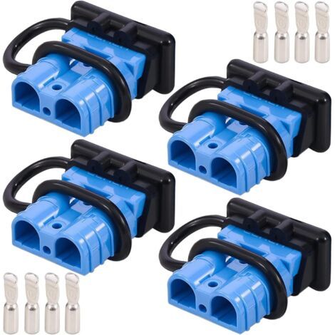 4PCS Connecteur 175A, connecteur de batterie pour chariot élévateur, bleu