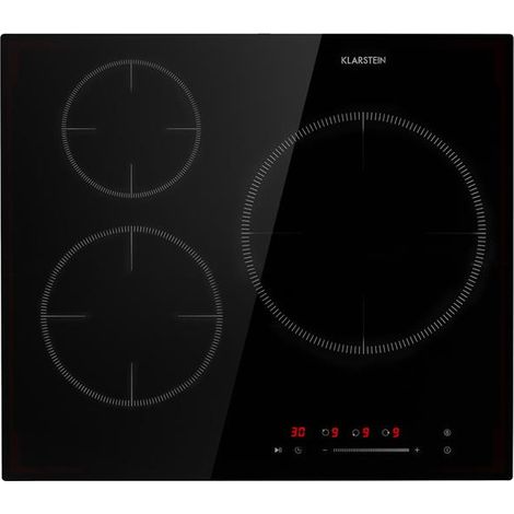 Klarstein Induction Hob, 5800W Electric Hob Induction Cooker, 3 Ring Electric Pan Hob, Built-In Table Top Cookers w/ 3 Hobs, Touch Control, Induction Heater Cooktops, Electric Hot Plates for Cooking