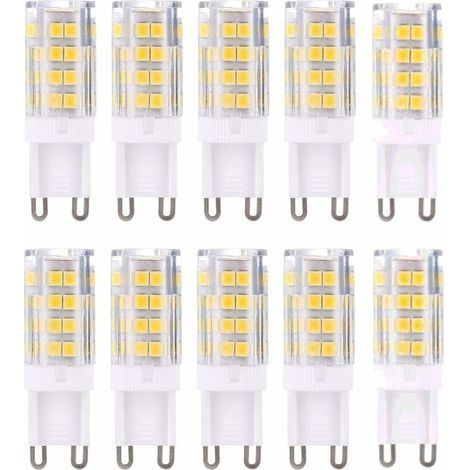 Ampoule LED G9 5W, Equivalent 40W , Blanc Chaud 3000k, 220-240V, Non dimmable, Pack de 10[Classe énergétique A+]