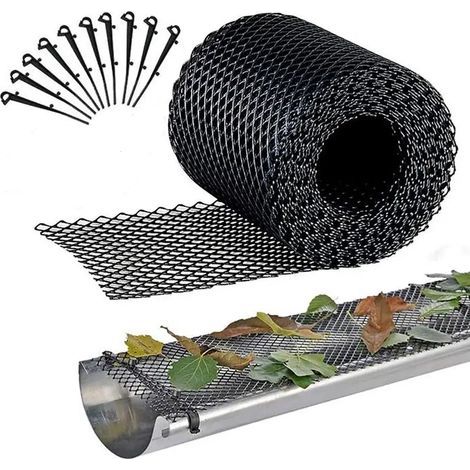 Rouleau de 6 mètres de Protection de gouttière écurie avec 10 Pinces,kit de Protection de gouttière pour Maison, abri Voiture (1/5)