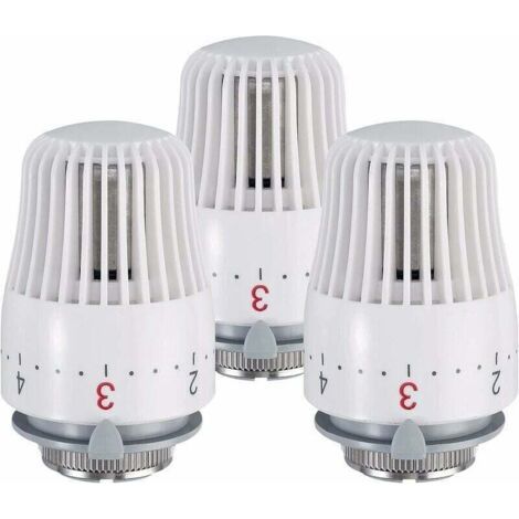 3 pcs Tête Thermostatique M30 x 1,5 Tête de Remplacement