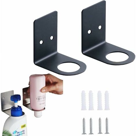 YMYNY Wandmontierter Handpumpenhalter, 2-teiliger Seifenspender, wandmontierter Shampooglashalter, Lotion-Aufbewahrungsregal für Küche und Bad