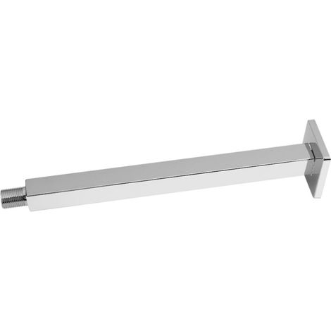 Bras d'extension carré chromé de 30 cm pour douche de plafond, fixation murale, pour pommeau de douche de salle de bain (1/5)