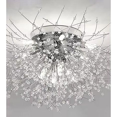 Lustre pissenlit créatif – Argent – 8 lampes – 3 couleurs – LED – Salle à manger – Plafonnier design (1/4)