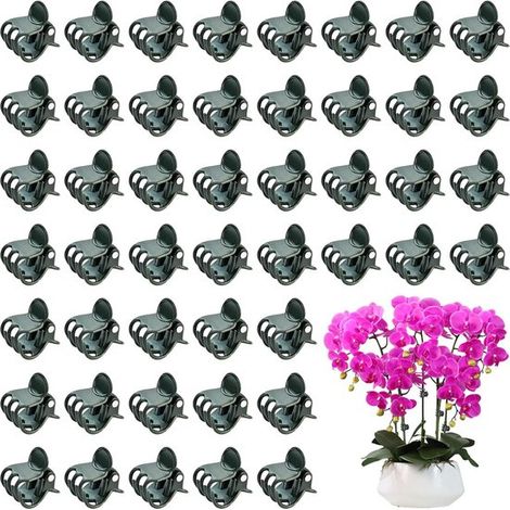 50 Stück Clips für Kletterpflanzen, Pflanzenstützclips, robuste Gartenclips, wiederverwendbare Pflanzenpinzette für Orchideen, Tomaten, Gurken, M (1/5)