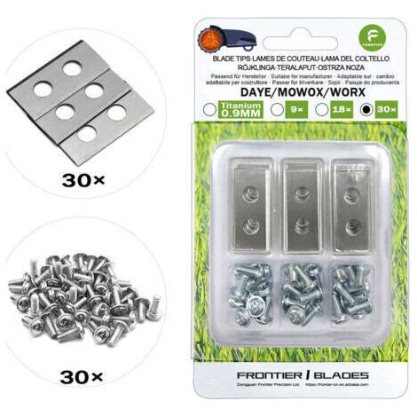 Lames de Rechange pour Robot Tondeuse à Gazon - 30 pièces de Rechange Compatible avec Worx Landroid, LandXcape Modèles avec vis de qualité Premium pour Un fauchage précis,Betterlife（argent)