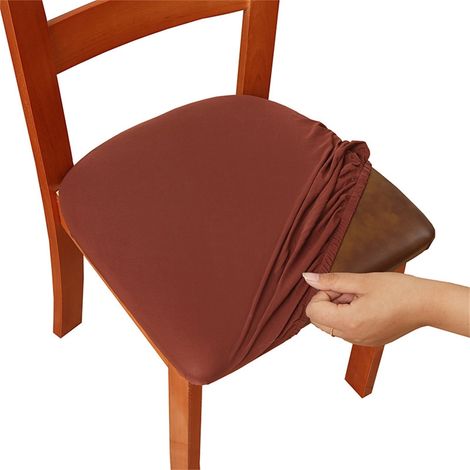 Housse De Siege De Chaise - Satin Polyester Et Spandex - Extensible - Antitache - Pour Chaise De Salle A Manger - 1 Unite (1/3)