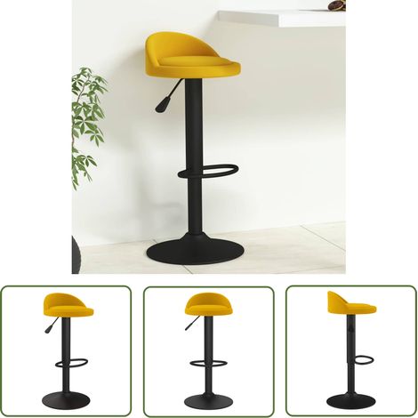 vidaXL Tabouret de bar jaune velours (1/5)