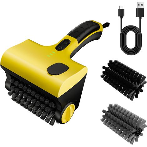 Brosse électrique 2 en 1 pour barbecue – Nettoyeur de barbecue rechargeable 2600 mAh, comprend 2 têtes de brosse, brosse de nettoyage rotative à 360° (Accessoires pour barbecue)-AquaForge (1/5)
