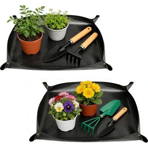 2 Pièces Tapis de Rempotage de Plantes Tapis de Jardinage Imperméable Tapis Rempotage Plantes pour Repiquage Rempotage Succulentes (100 cm x 100 cm) (1/5)