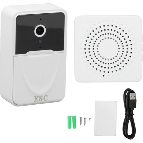 Caméra sonnette WiFi sans fil, vidéosurveillance intelligente avec audio, contrôle à distance, sonnette électronique, pour domicile, batterie longue durée ABS (1/5)