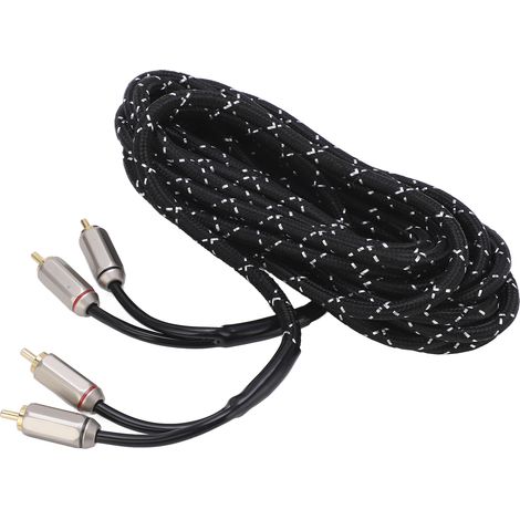Amplificateur de voiture Câble Audio Stéréo Double Mâle Universel pour Haut-parleur Récepteur A/V Caisson de Graves Système Hi-Fi 5.0m/16.4ft (1/5)