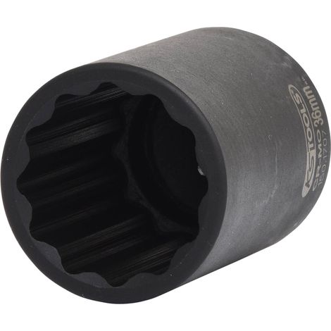 Kstools – Douille à choc 1/2" – 12 pans – Acier chrome-molybdène – Longueur 85 mm – Pour clés à chocs – Norme DIN 3120, ISO 1174