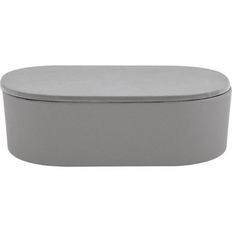 TAKEO Caja de Algodón de Fibra de Bambú Gris Spirella