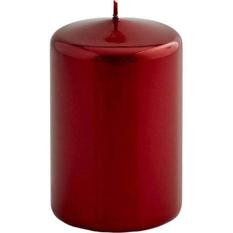 Candela metallica moccolo a forma cilindrica colore rosso per interno Ø8 cm -12 cm (1/2)