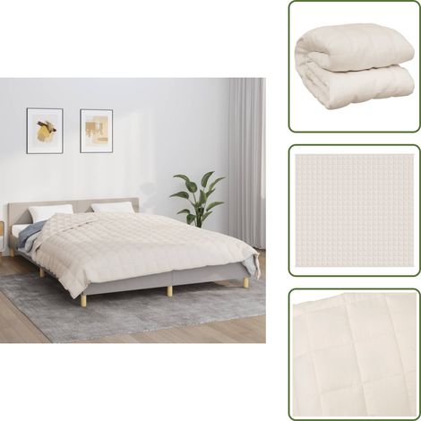 Couverture lestée Crème clair 220x240 cm 11 kg Tissu - Couverture Lestée - Couverture Poids - Sommeil Profond - Relaxation - Stress (1/5)