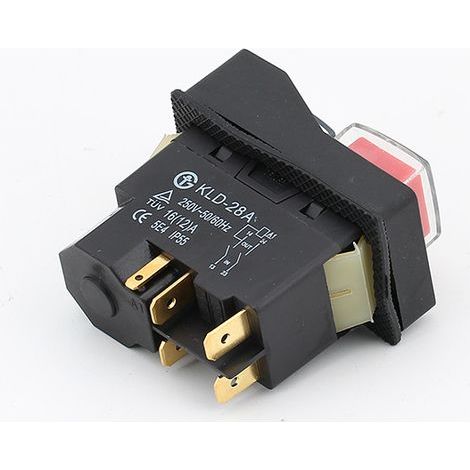 Interrupteur Électromagnétique KJD18 Identique Kedu - Interrupteur Alimentation Triphasé 400V 7 Broches - Perceuse Établi Polisseuse Meule Marine - Contacteur Industriel
