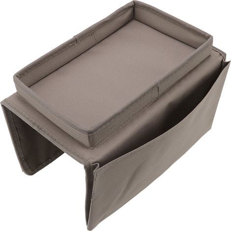Plateau de canapé pliable avec rangement intégré, en tissu Oxford 600D, poches latérales, idéal pour le café. (1/5)