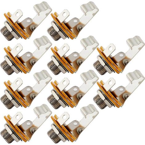 10 prises/jacks d'entrée mono 6,35 mm 1/4 pouce, compatibles avec les prises/jacks de sortie des micros de guitare électrique et de basse. (1/5)