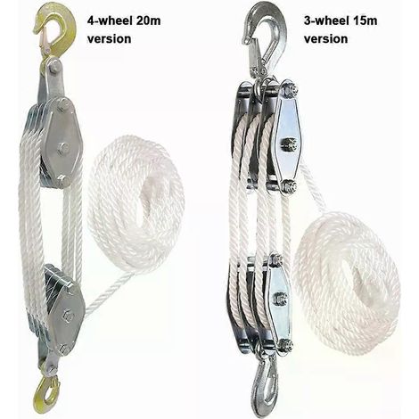 270 drehbarer Seilrollenblock mit Haken aus Zinklegierung, Handkran, Schwerlast-Seilrolle aus Polyethylen, manuelles Hebezeug (1/4)