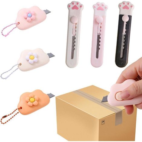 6er Set Mini Cutter, Einziehbares Universalmesser für Kartons und Papier