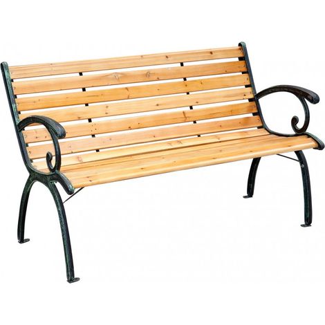 Panchina in Legno e Ghisa Seduta e Schienale da Giardino (1/3)