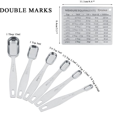 Ensemble de Mesures Ejoyous 13 Pièces en Acier Inoxydable 304 pour Cuisine (1/5)