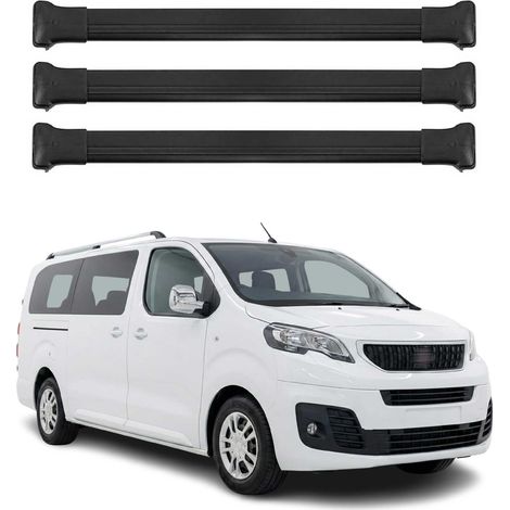 OMAC Aluminium Dachträger Querträger für Peugeot Expert / Traveller 2016-2026 – Max. 75 kg – 3 Stangen Schwarz (1/5)
