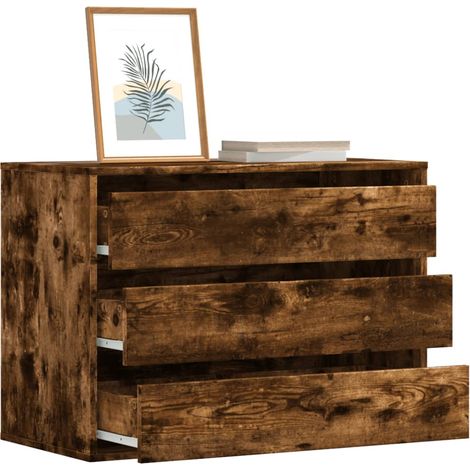 Kommode Räuchereiche 80x41x58 cm Holzwerkstoff
