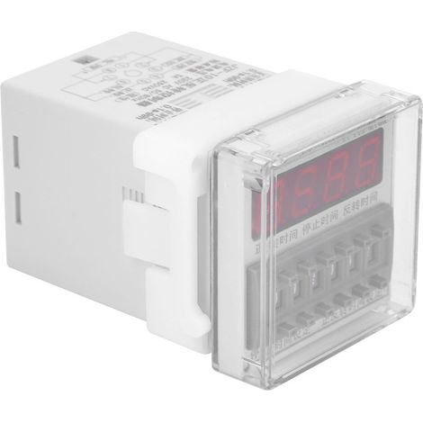 Relais temporisé BERM® 0.1s-99h 220VAC, interrupteur automatique pour moteur sens horaire/antihoraire, contrôleur de minuterie industriel. (1/5)