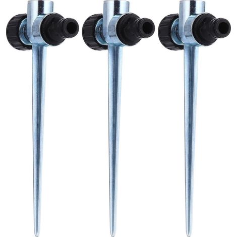 3 pièces Piquet pour arroseur de pelouse Piquet pour arroseur de jardin Accessoires irrigation en alliage pour jardin, 4 points, lot de 3 (1/5)