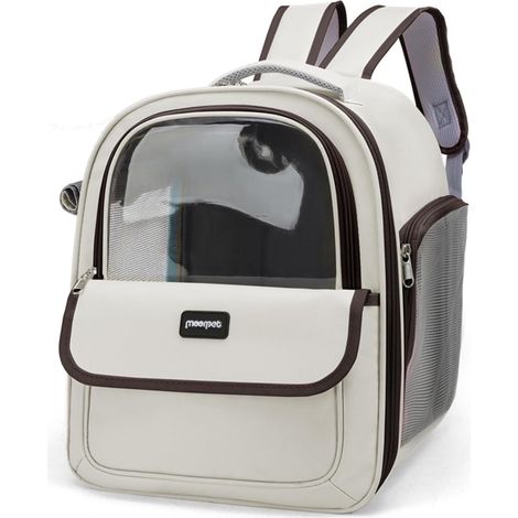 Sac de Transport Chiens et Chats,Sac à Dos en Maille pour Animaux Pliable et Respirant,Spacieux Sac a Dos de Transport Chat avec Matelas en Peluche Amovible,Bandoulière Réglable pour Voyage (1/5)