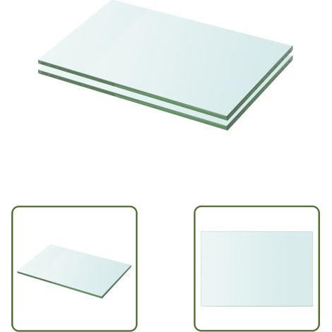 The Living Store Panneaux d'étagère 2 pcs Verre Transparent 20 x 25 cm - Etagere Murale - Étagère Verre - Décoration Murale - Rangement Mural - Accessoires Déco (1/3)