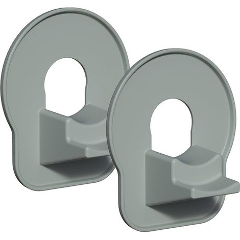 Dos juegos de soportes para mangueras de piscina, equipados con correas y fijaciones. Fabricados en acero inoxidable para evitar que la manguera se descuelgue. (1/5)