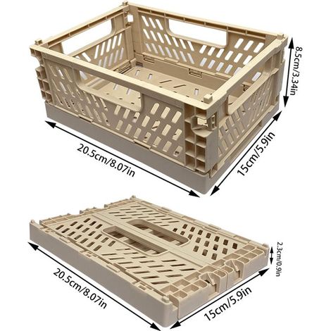 Cajas de plástico plegables - 2 unidades, ahorran espacio, mini cajas plegables para objetos pequeños y cosméticos (1/5)