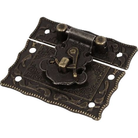 Loquet de Style Antique - Pour Boite en bois Coffret Boite Loquet Rectangle Moraillon loquets Bronze- (1/3)