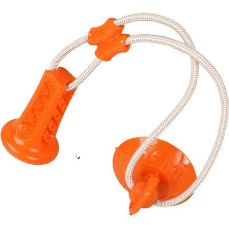 chien dentition jouet – distributeur de friandises ventouse – TPR macher balle pour lutte contre l'ennui et Self-Play – Orange (1/5)