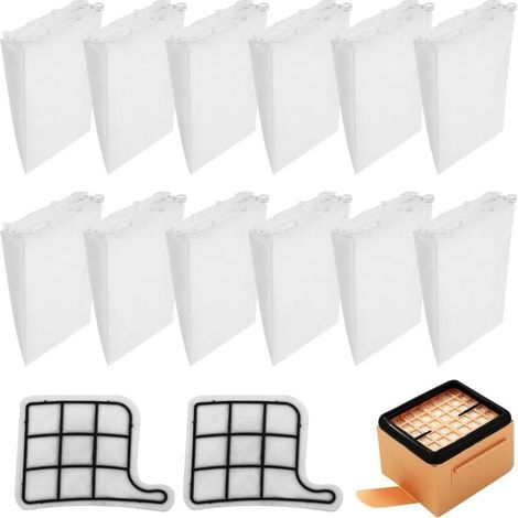 Kit de sacs à poussière compatible pour les aspirateurs Vorwerk VK 135 et VK136, comprenant des filtres de rechange : 12 sacs à poussière + 2 filtres moteur + 1 filtre HEPA. (1/4)