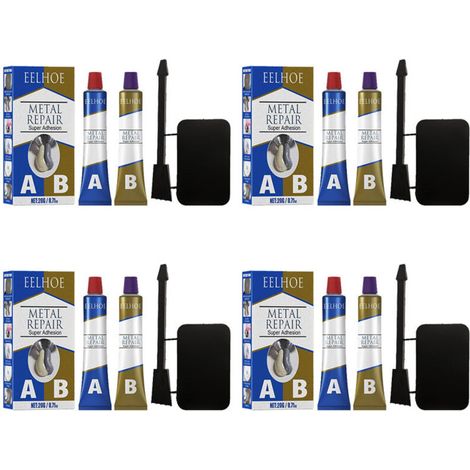 [NEVER USED] Pack of 4 cast iron putties, defect repair adhesive, repair agent, AB adhesive, 80 g