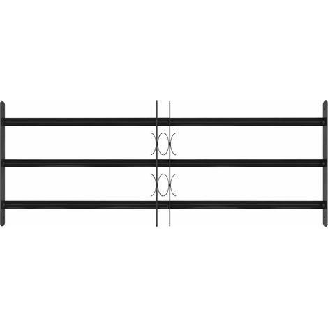 vidaXL Window Grille 116 x 45 cm Powder-Coated Steel Black